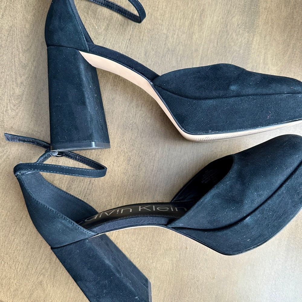 Calvin Klein Black Block Heel Women's Shoes
